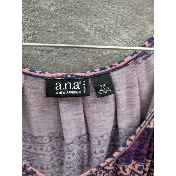 Women's Top 2X Casual Relaxed Peasant Casual Colorful‎ READ - Picture 2 of 8